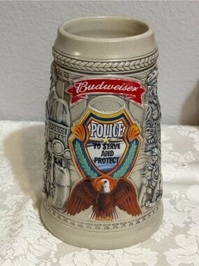 Budweiser Police Stein Mug 2002 Vintage Collectible Law Enforcement
